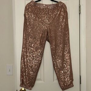 LOFT Pink Sequin Pant Joggers